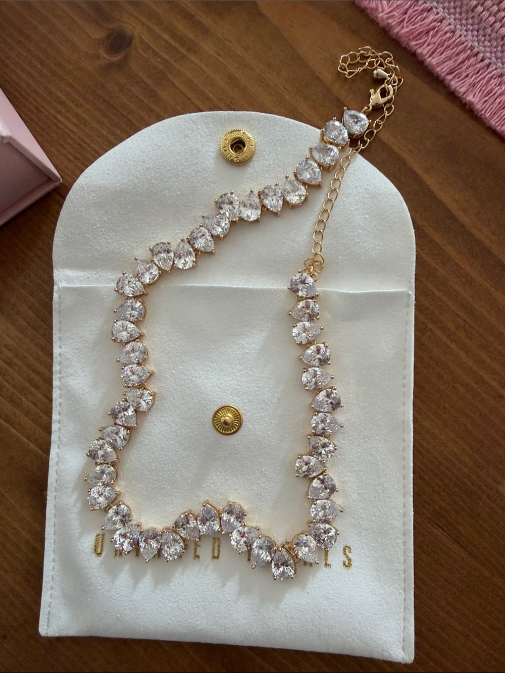 UNTAMED PETALS BY AMANDA JUDGE Gold Teardrop Cubic Zirconia Necklace